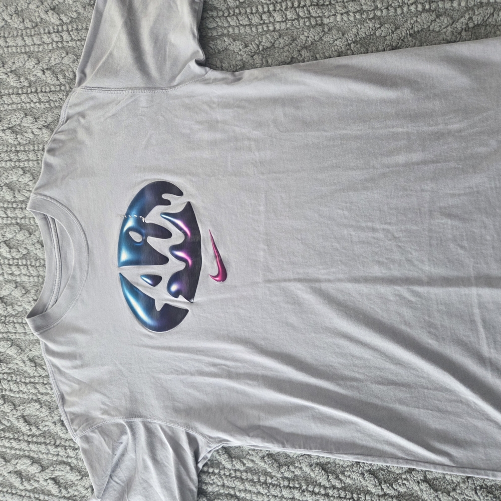 Nike Gray T-Shirt with Colorful Logo